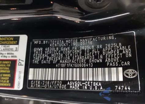 2016 Toyota Camry Se from USA, damaged, VIN 4T1BF1FK1GU606413